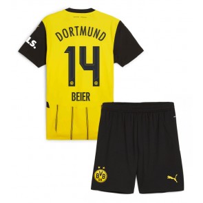 Borussia Dortmund Maximilian Beier #14 Hemmakläder Barn 2024-25 Kortärmad (+ Korta byxor)